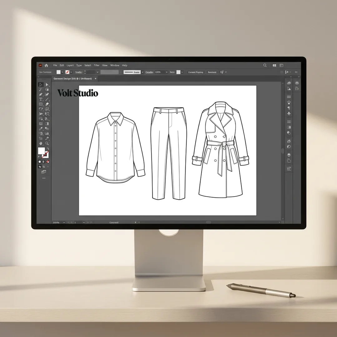 Technical Flats Illustrator Template Pack